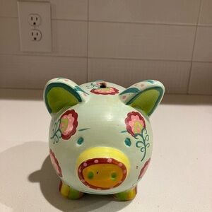 Hand painted designer Floral Piggy Bank